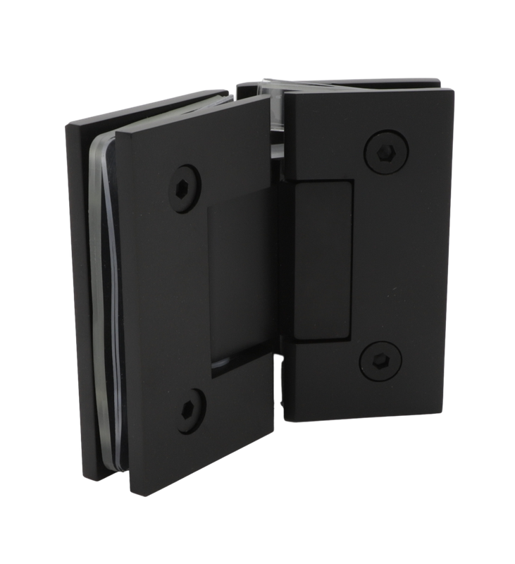 Negro de latón sólido 135 grados Montaje de pared Offset Bisagras de puerta de ducha de placa trasera SH305-MB