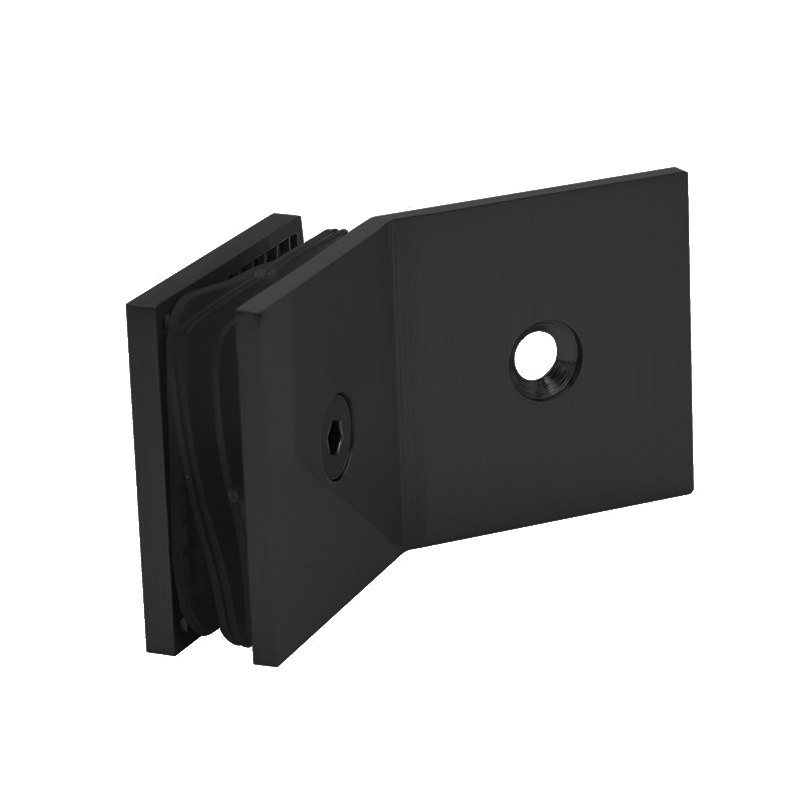 Negro de latón sólido 135 grados Montaje de pared Afrajamiento de la placa posterior Ducha/abrazadera de vidrio SC303-MB