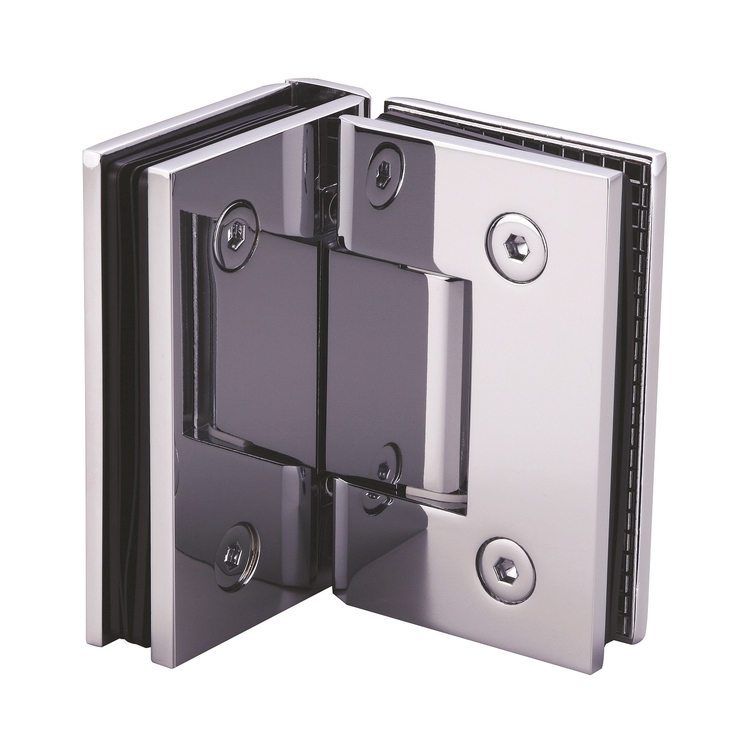 Bisagra de puerta de ducha de vidrio a vidrio de 90 grados de latón macizo F103