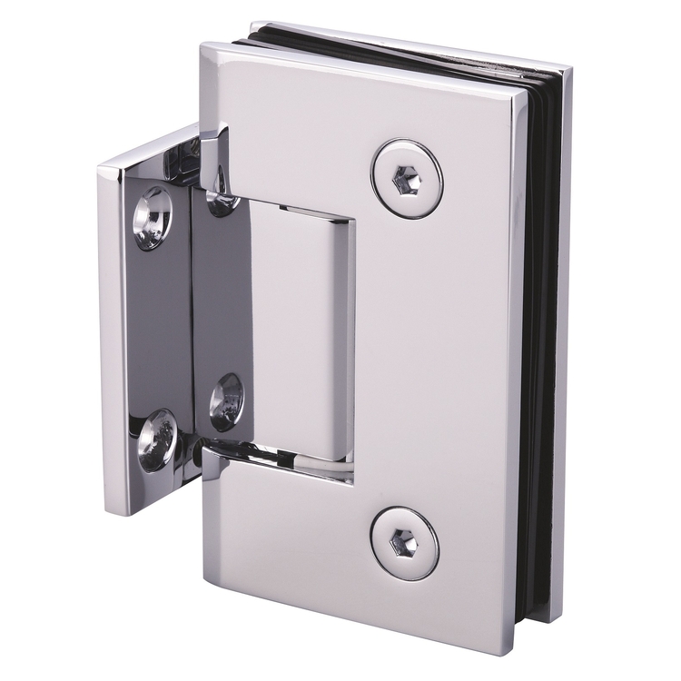 Bisagra para puerta de ducha en forma de H, placa trasera completa de montaje en pared de latón macizo de 90 grados, F106