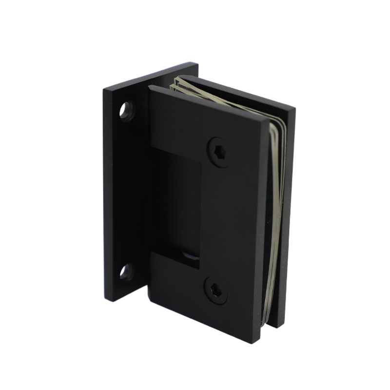 Montaje de pared de latón sólido de 90 grados Bisagra de ducha de placa trasera completa SH302-MB