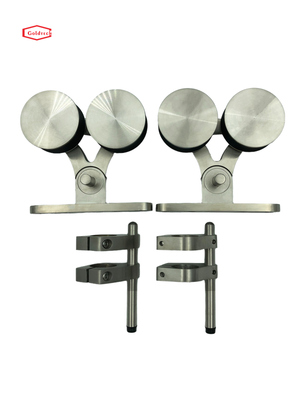 Kit Puerta Corredera Acero Inoxidable Doble Rodillos I104
