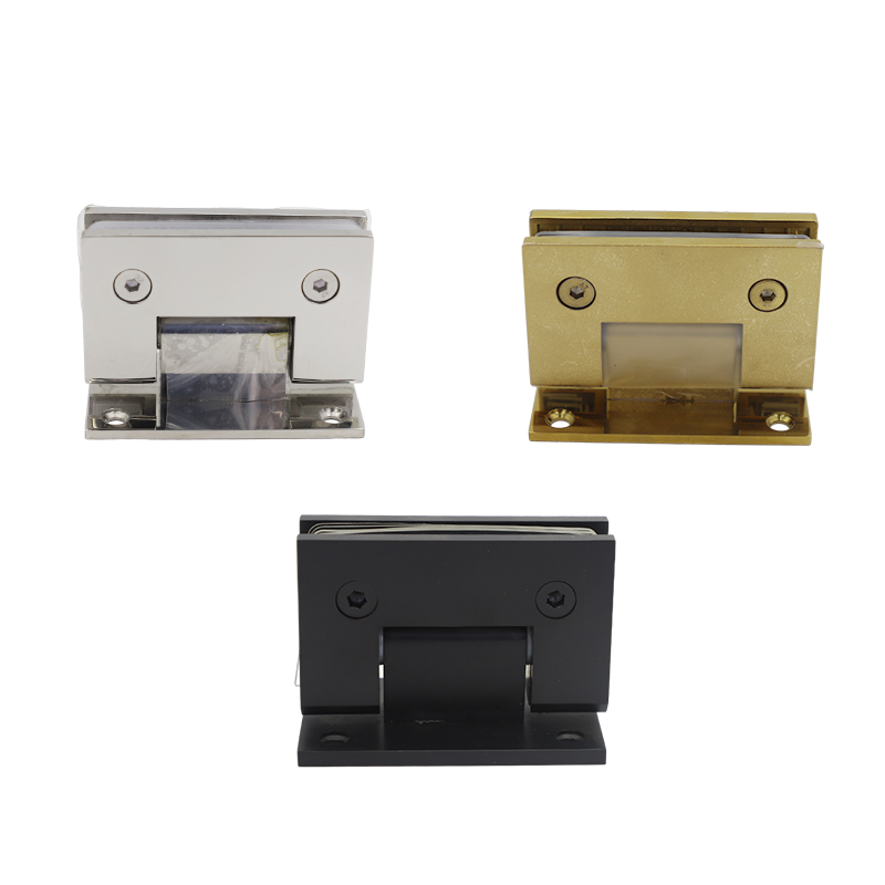 Montaje de pared de latón sólido de 90 grados Bisagra de ducha de placa trasera completa SH302-MB